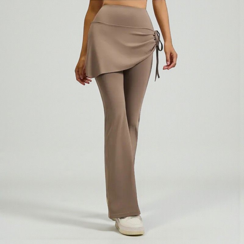 High-Waist Flared Skirt Pants