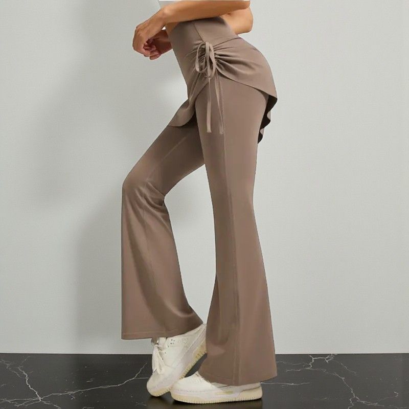 High-Waist Flared Skirt Pants