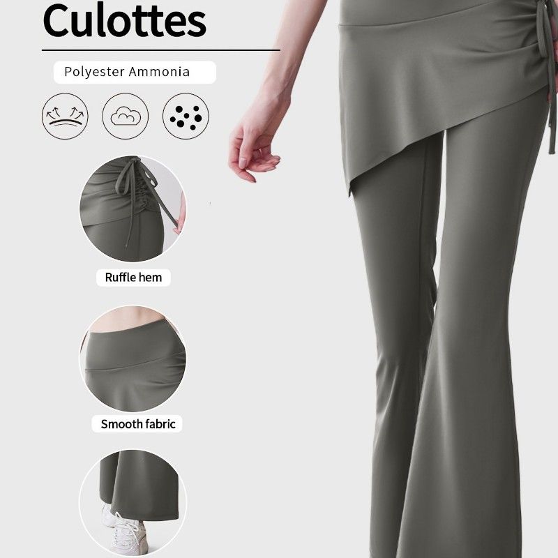 High-Waist Flared Skirt Pants