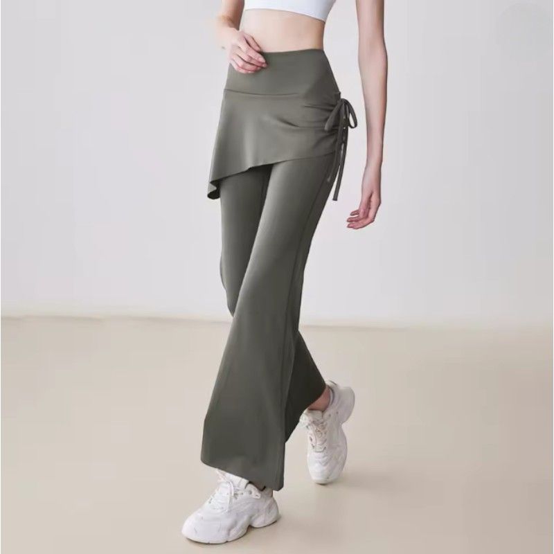High-Waist Flared Skirt Pants