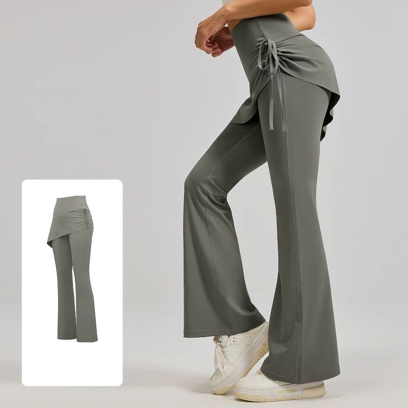 High-Waist Flared Skirt Pants