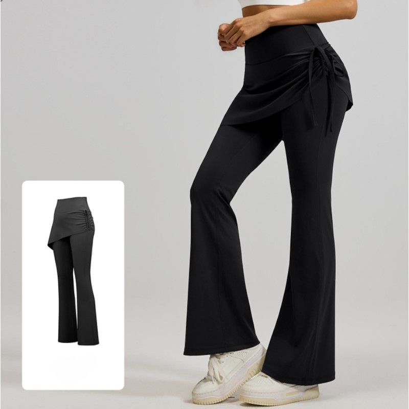 High-Waist Flared Skirt Pants