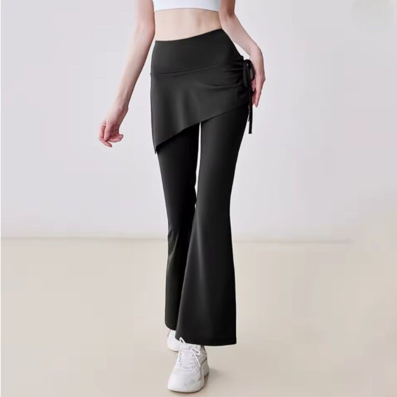 High-Waist Flared Skirt Pants
