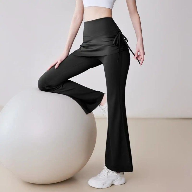 High-Waist Flared Skirt Pants