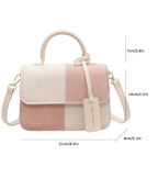 Two-Tone Faux Leather & Suede Handbag