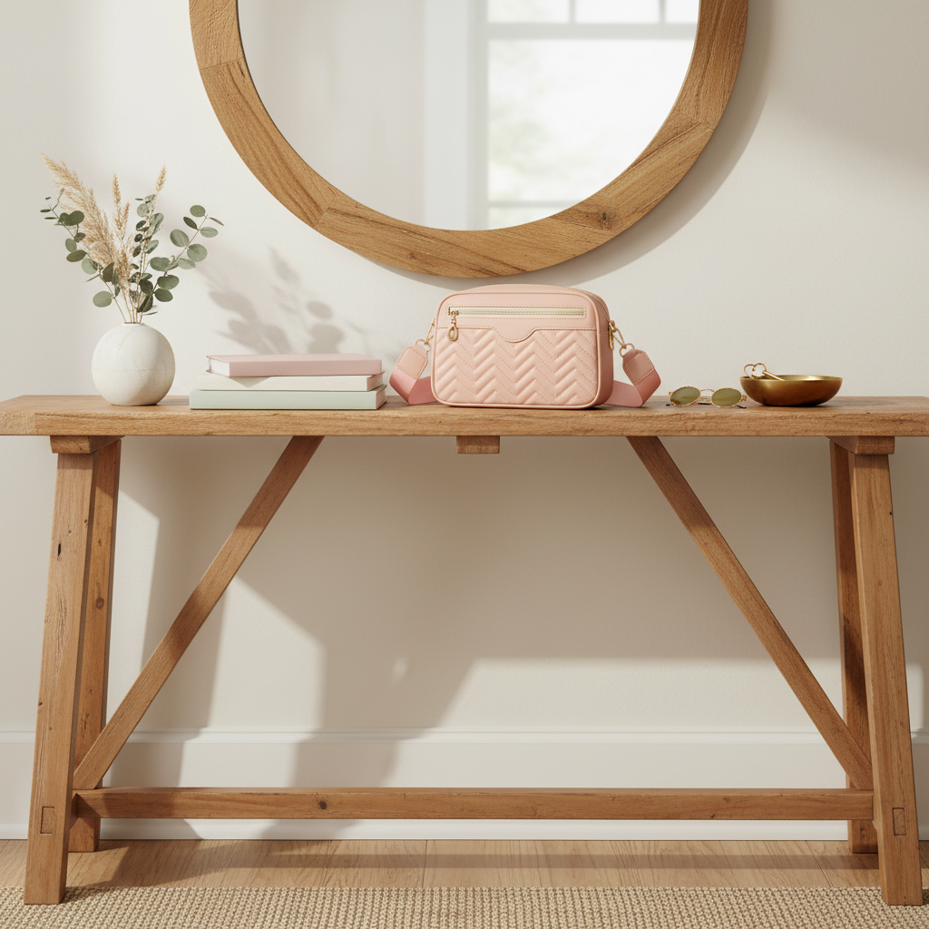 Embroidered Strap Square Bag