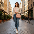 Embroidered Strap Square Bag