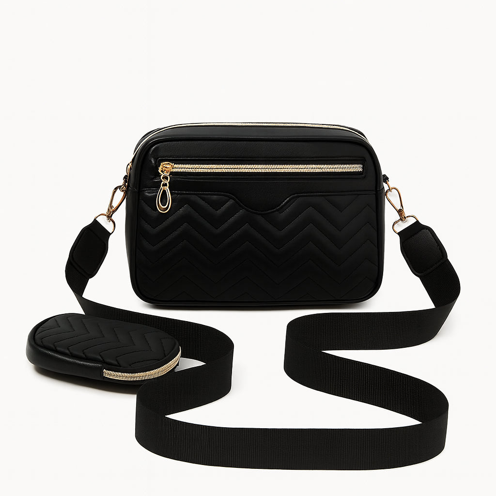 Embroidered Strap Square Bag